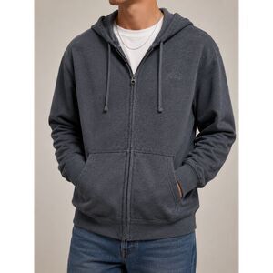 GAP Charcoal Gray Full Zip Hoodie Sherpa Fleece Lined Sweatshirt Men's Large
